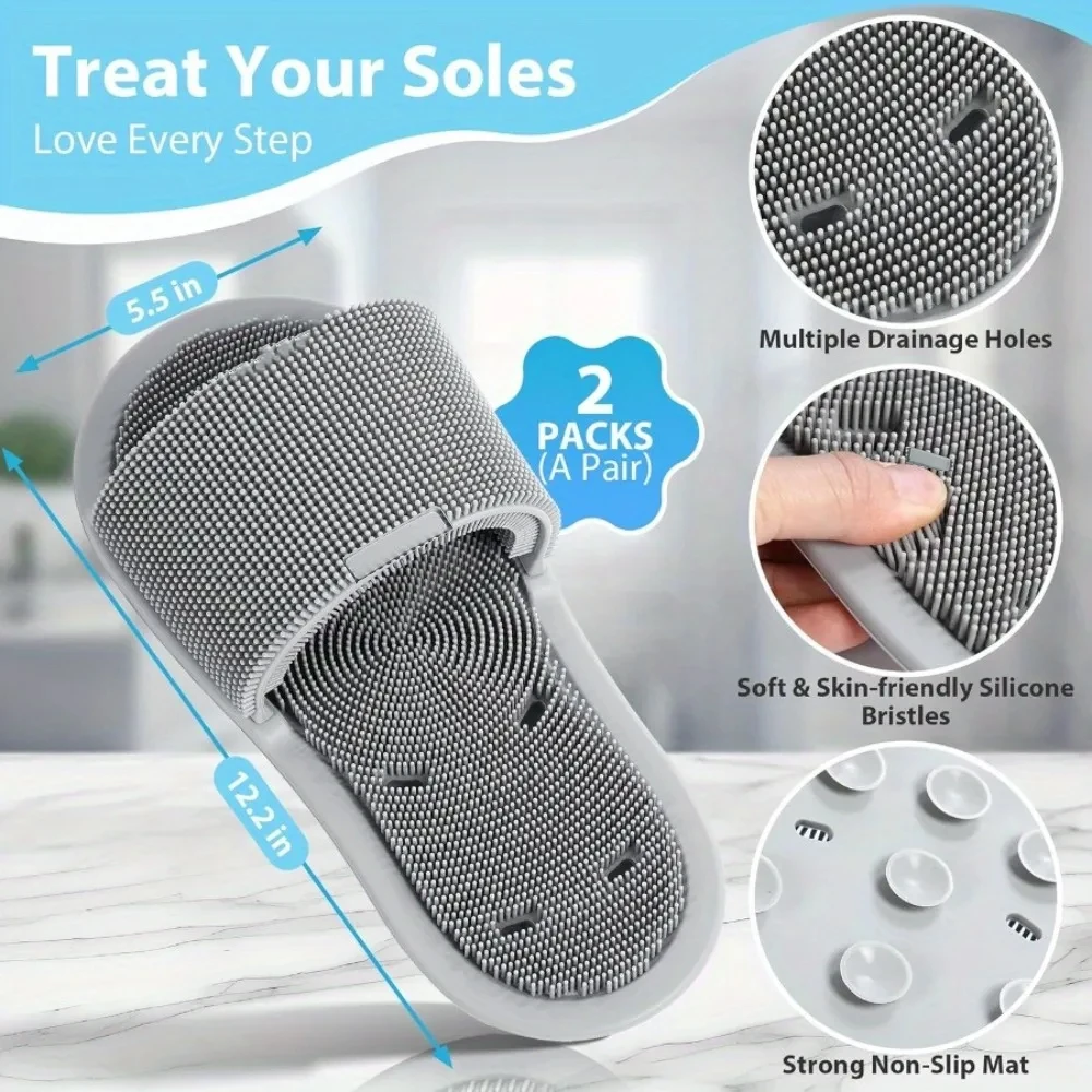 Silicone Shower Foot Scrubber  - Flippers Swimming review and price