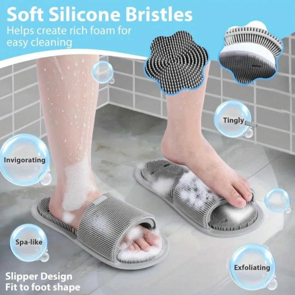 Silicone Shower Foot Scrubber  - Flippers Swimming review and price