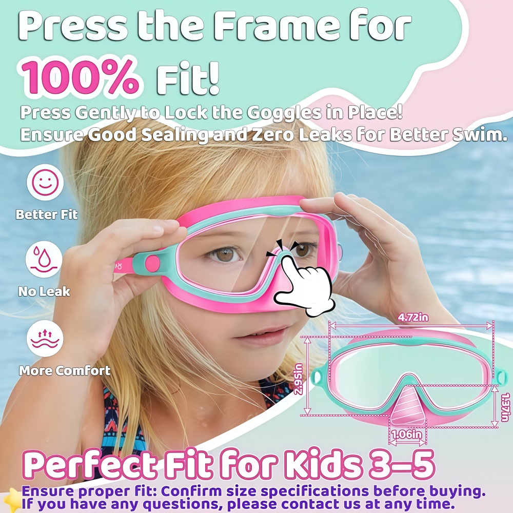 Kids Swim Goggles with Nose Co - Diving Mask review and price