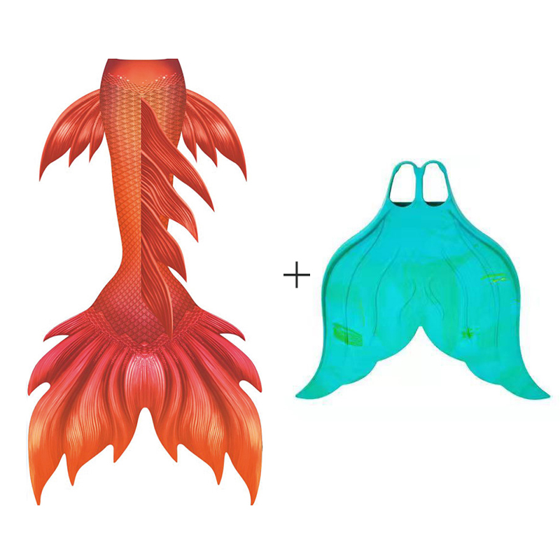 Orange Woman Mermaid Tail Skin - Swim Fins review and price